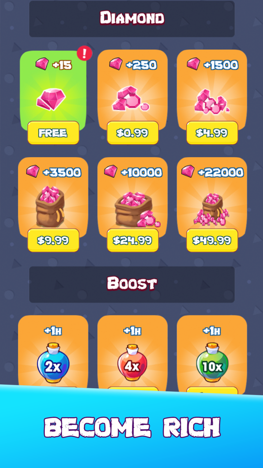 #3. Idle Mountain Miner Game (iOS) Podle: Zapetti Games