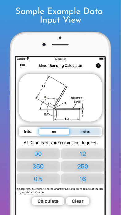 Sheet Bending Calculator Pro Screenshot