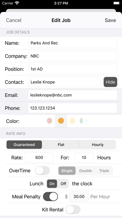 Freelance Calendar Screenshot