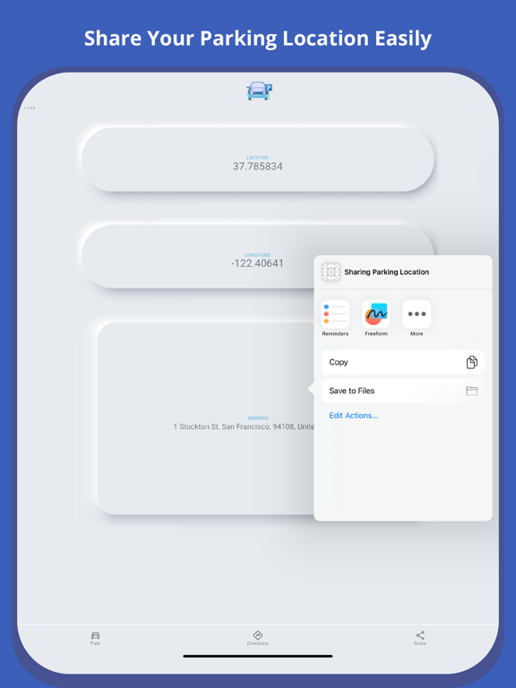 Find My Parking Location iPad screenshot 4 - Navigation app