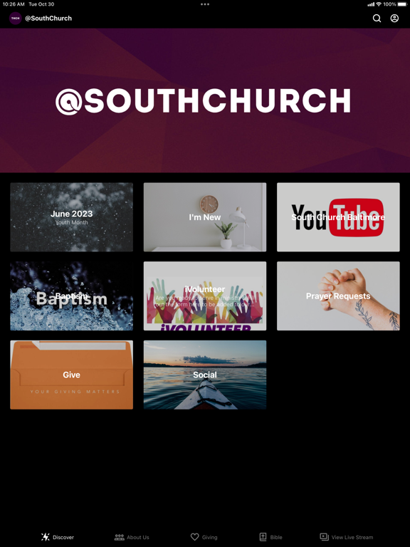 @SouthChurch iPad screenshot 1 - Lifestyle app