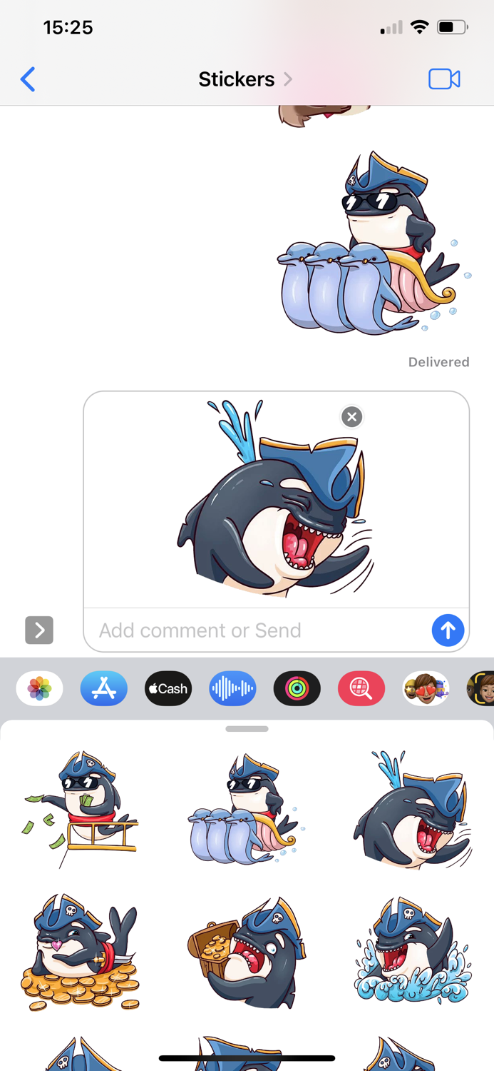 Pirate Shark Fun Emoji Sticker