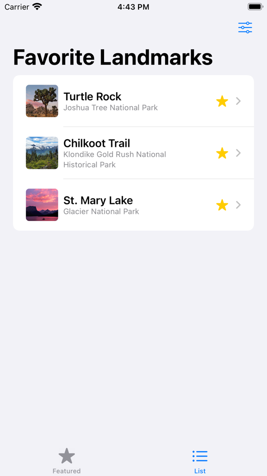 #4. Landmarks-App (iOS) 由: Kelvin Ricafort