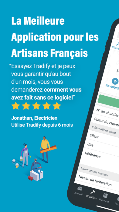 Screenshot #1 pour Tradify: Gestion des chantiers