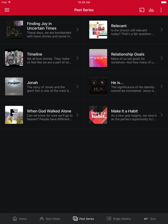 Chestnut Ridge Church iPad screenshot 1 - Education app