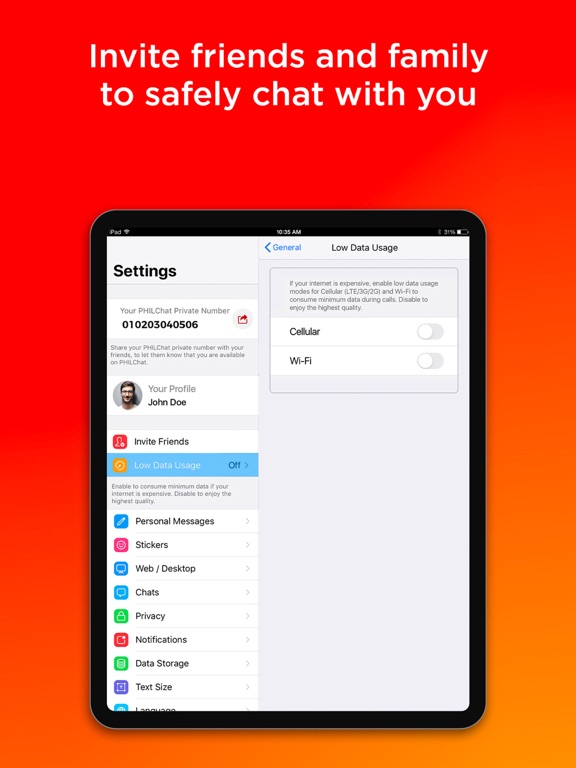 PHILChat messenger iPad screenshot 2 - Social Networking app