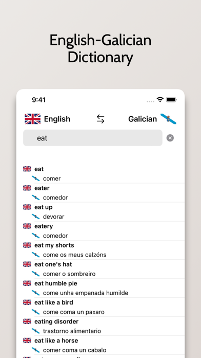 Galician-English Dictionary Screenshot