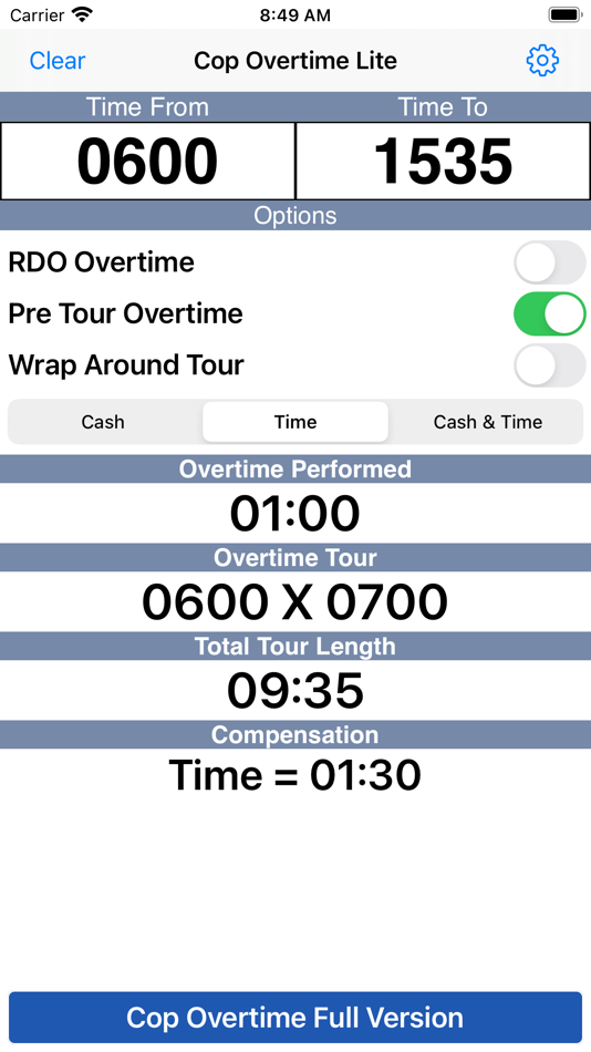 #2. Cop Overtime Lite (iOS) 由: JC Accounting & Innovative Technologies, Inc