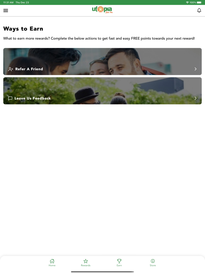 Utopia Juice Bar Rewards