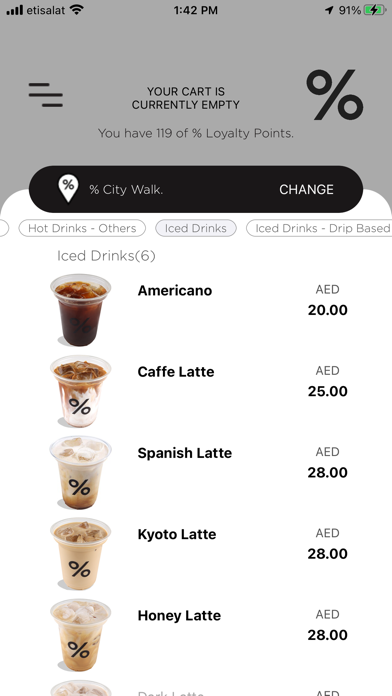% ARABICA UAE Screenshot