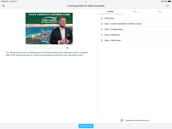 TSRE FL Real Estate Courses iPad screenshot 5 - Education app