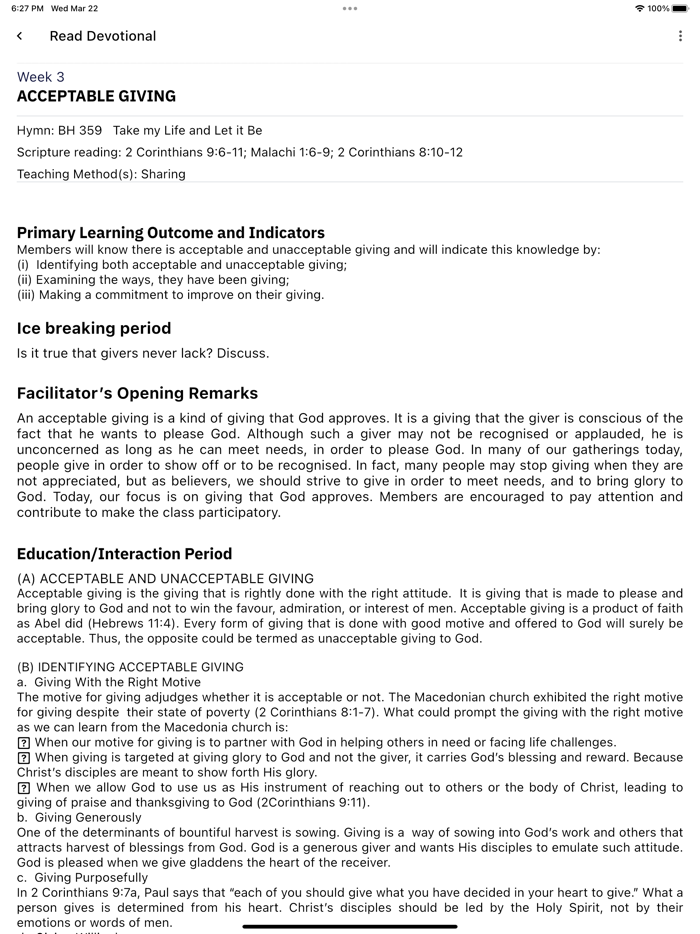 Discipleship Lifestyle 2023