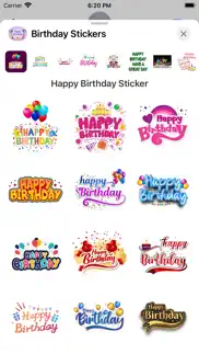 animated birthday stickers !! iphone screenshot 1