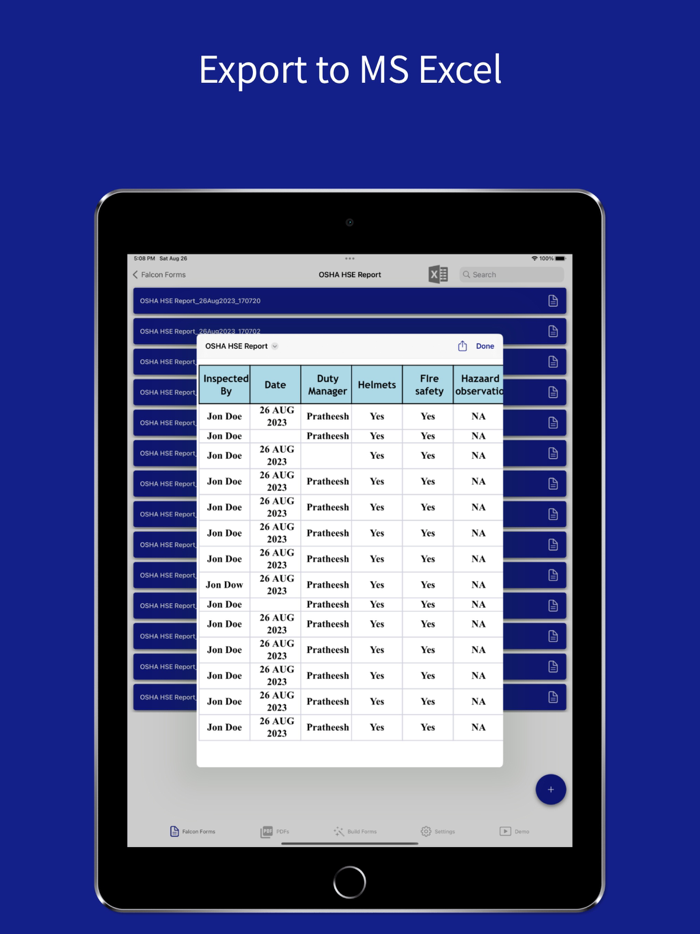 Google Sheets and MS Excel Forms