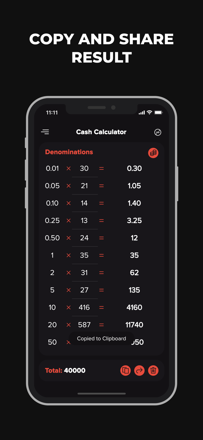Cash Calculator Money Counter