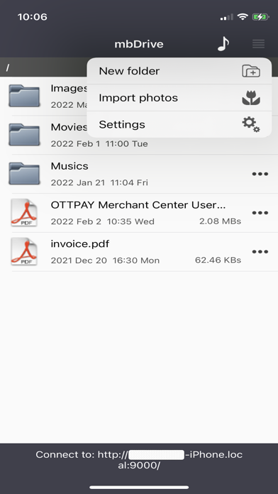 Screenshot #2 pour mbDrive - WiFi flash disk