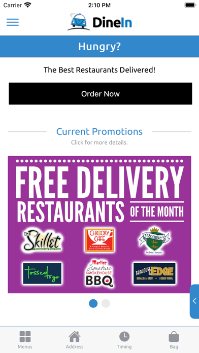 DineIn. Screenshot