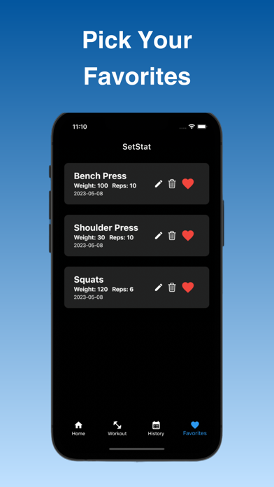 SetStat - Workout Log Screenshot