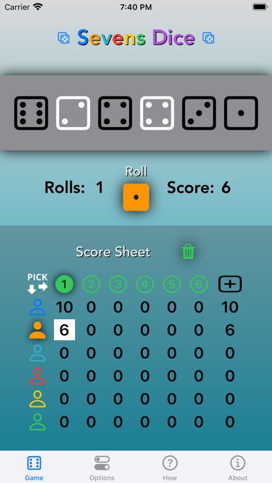 Sevens Dice screenshot 1