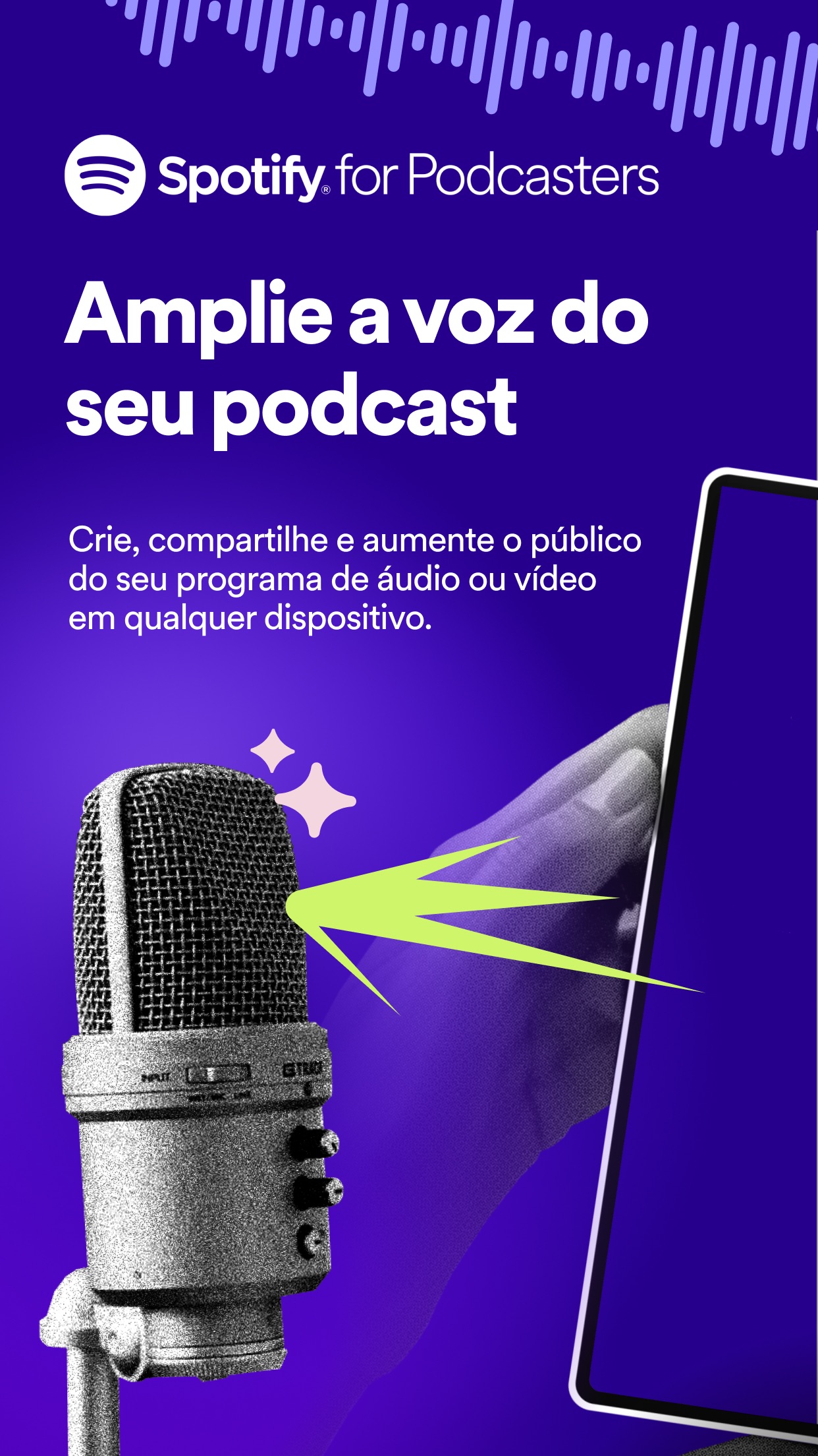 Screenshot do app Spotify for Podcasters