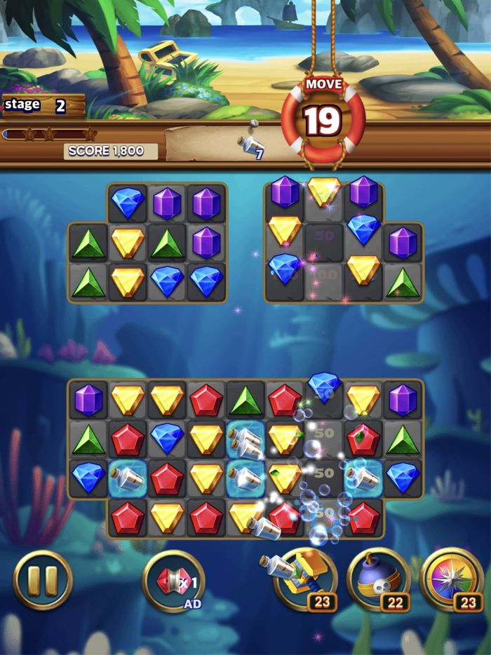 Jewels Pirate - Match 3 Puzzle