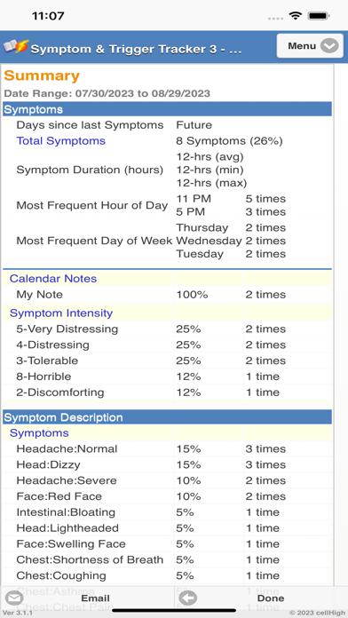Symptom Trigger Tracker 3 Screenshot