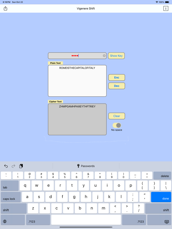 Screenshot #4 pour Vigenere Shift Plus