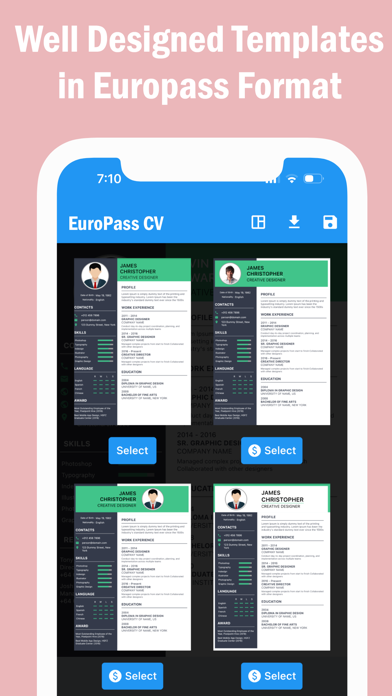 Europass CV Maker - Europe Screenshot