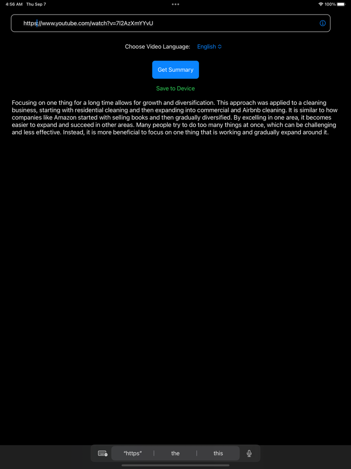 Video Summarizer for Youtube