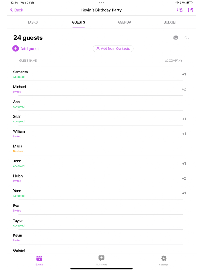 RushDay Party  Event Planner