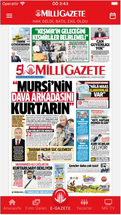 Milli Gazete Avrupa Screenshot