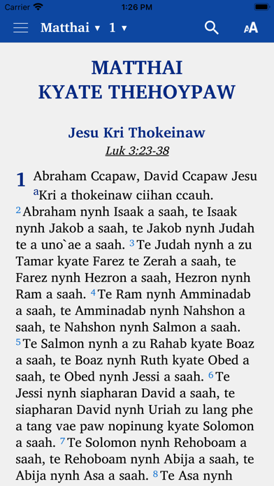 Zotung Chin New Testament Screenshot