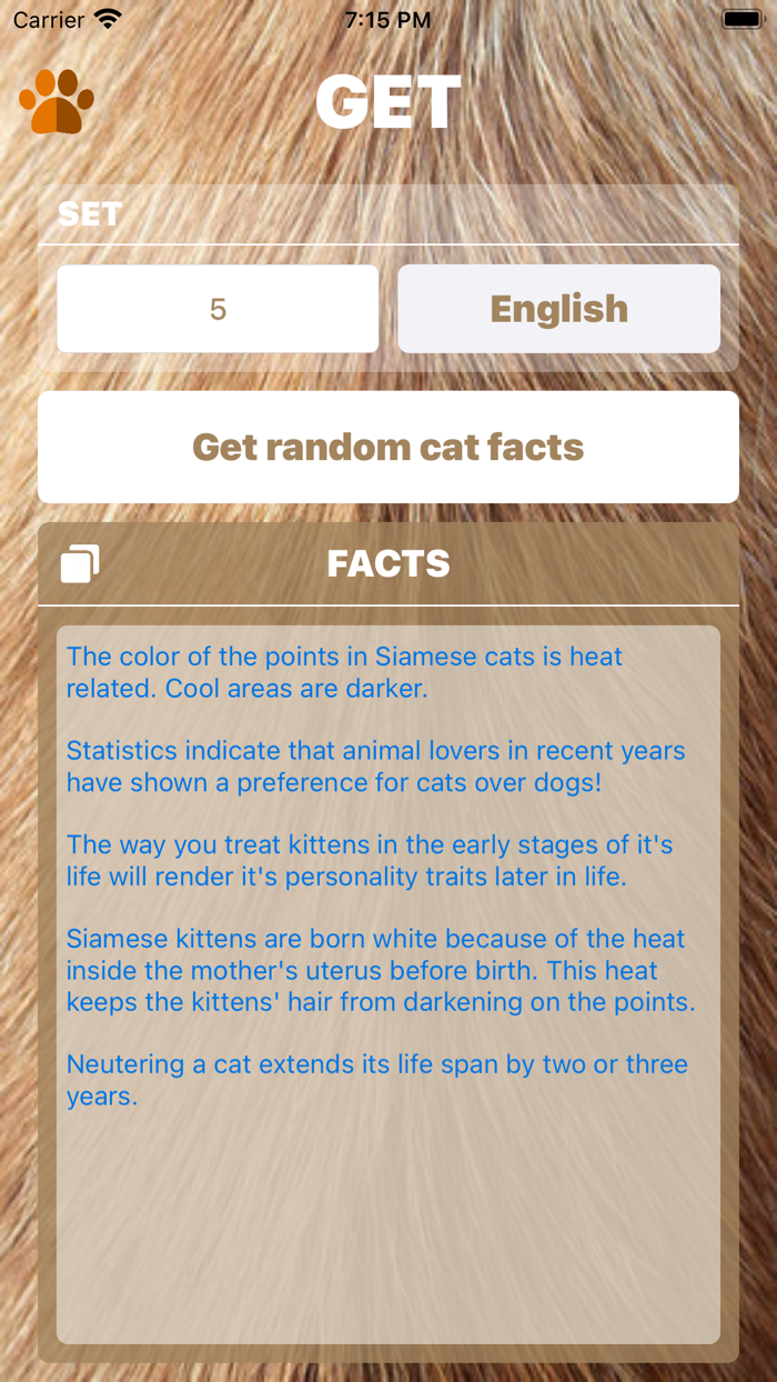 GCF GET CAT FACTS