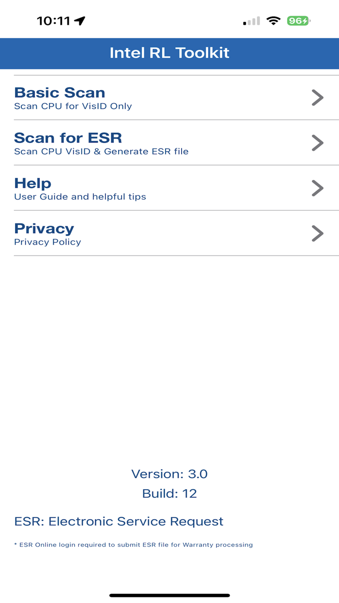 Intel Reverse Logistic Toolkit