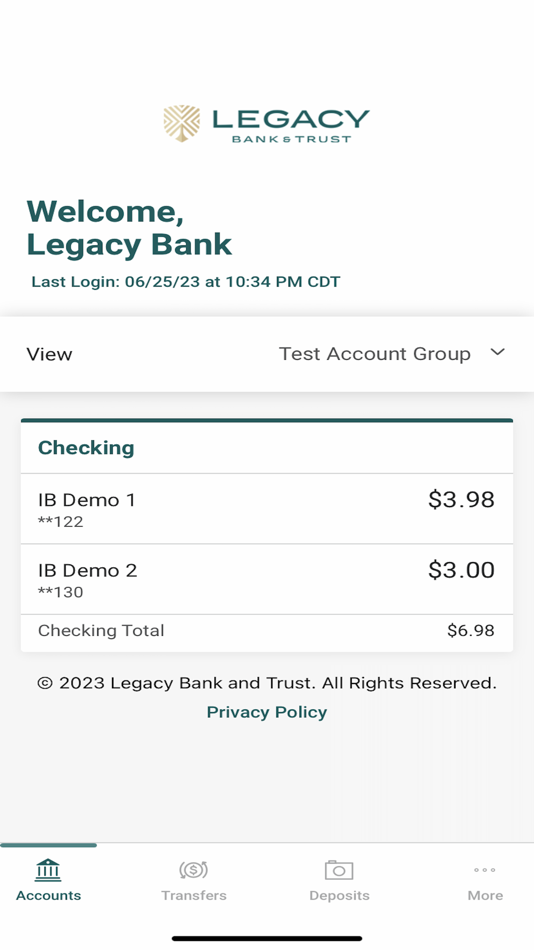 #3. Legacy Bank and Trust (iOS) 由: LBT