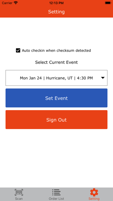 SBO Ticket Checkin App Screenshot