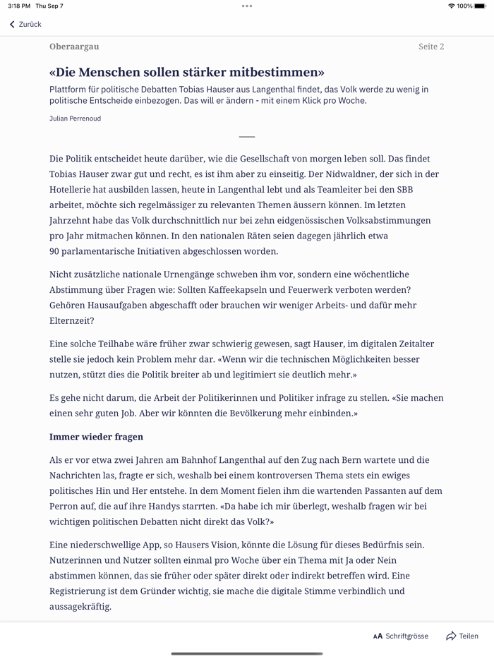 Langenthaler Tagblatt E-Paper