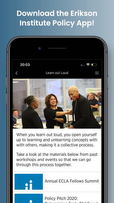 Erikson Institute - Policy Screenshot