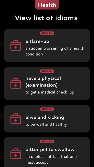 English Health Idioms Screenshot