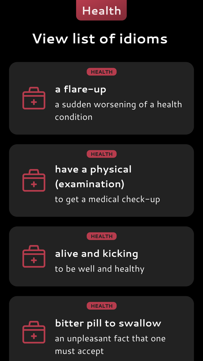 English Health Idioms