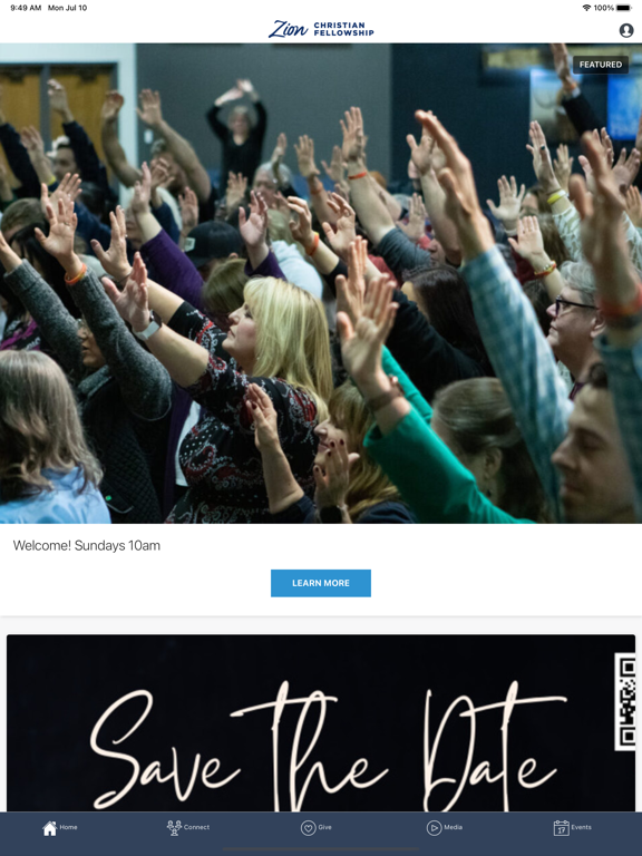Zion Christian Fellowship iPad screenshot 1 - Lifestyle app