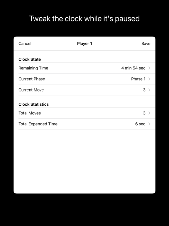 ChessClock+ iPad screenshot 7 - Utilities app