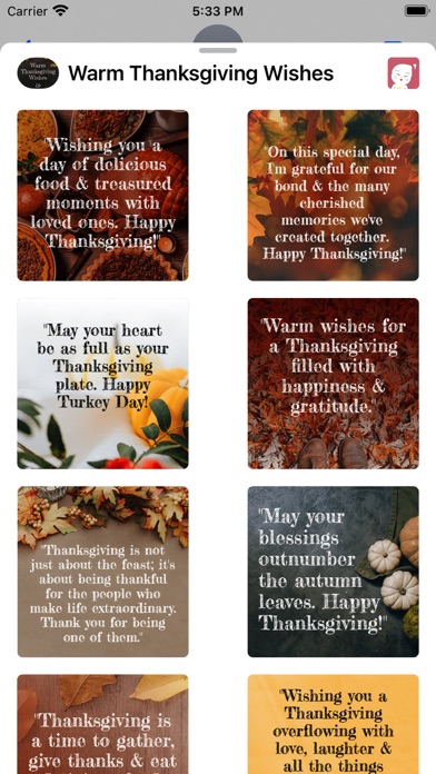 Warm Thanksgiving Wishes Screenshot