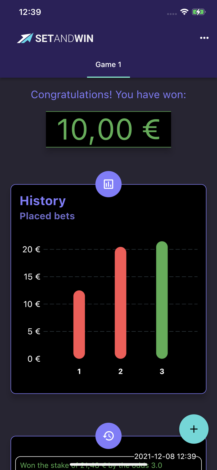 SetAndWin. Bets calculator