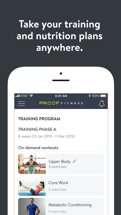 PROOF FITNESS Online Screenshot