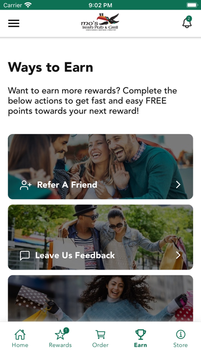 Mos Irish Pub Rewards Screenshot