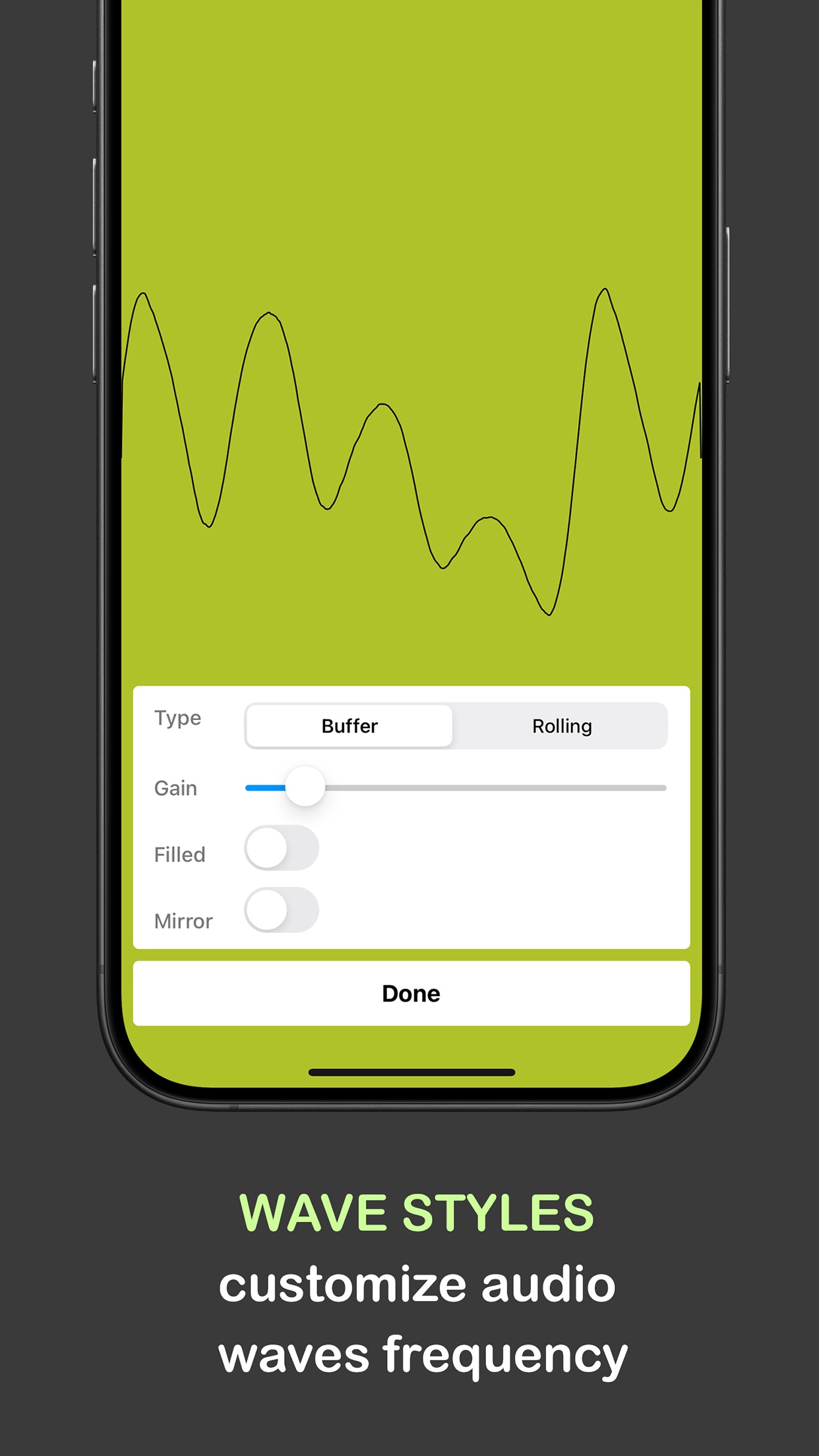 Screenshot do app Audiom - Make Waveform Videos