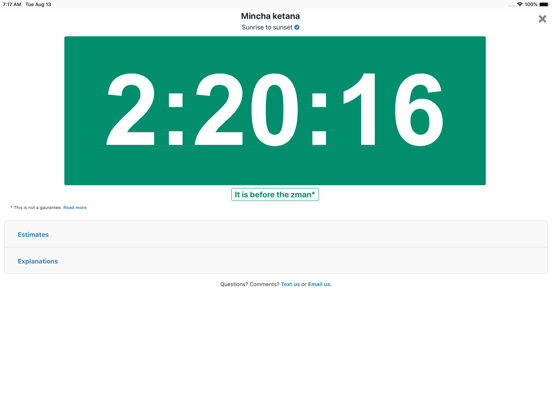 MyZmanim iPad screenshot 2 - Utilities app