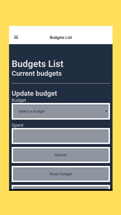 Budget Tracker +-