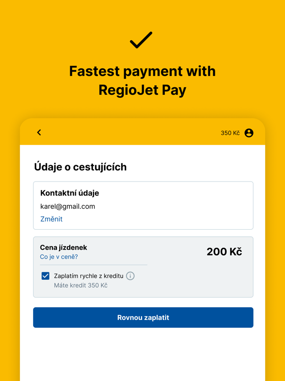 RegioJet iPad screenshot 4 - Travel app